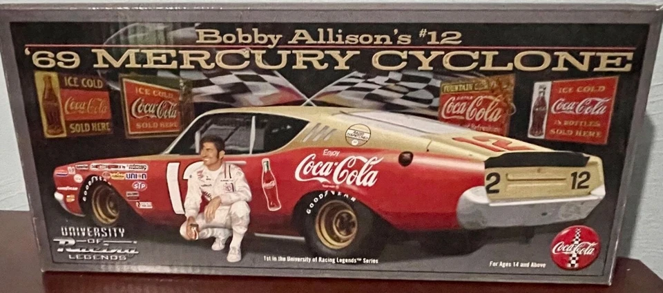 1969 Bobby Allison #12 Coca Cola Cyclone Autograph1:24 University of Racing COA - Image 4 of 4
