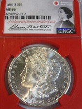 1881-S MORGAN SILVER DOLLAR NGC MS66 