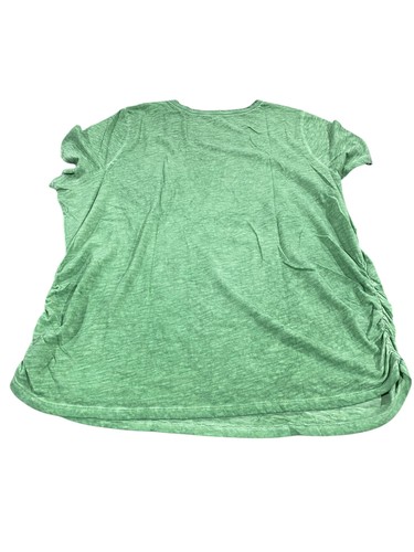 Lane Bryant, Women's, Short-Sleeve, V-Neck, Side-Ruched, Tee, Light Olive - Picture 2 of 2