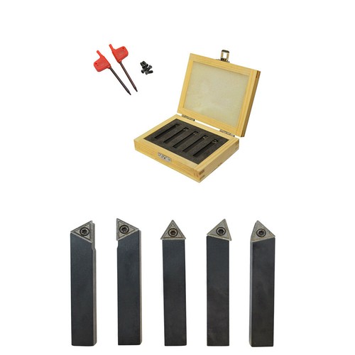 Herramienta de torneado de inserción de carburo indexable de 5/16" 5 piezas broca torno rompe astillas C6 - Imagen 1 de 7