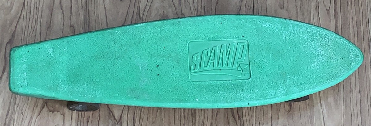 Vintage Scamp Skateboard 1970s California Board Supergrip Green 22