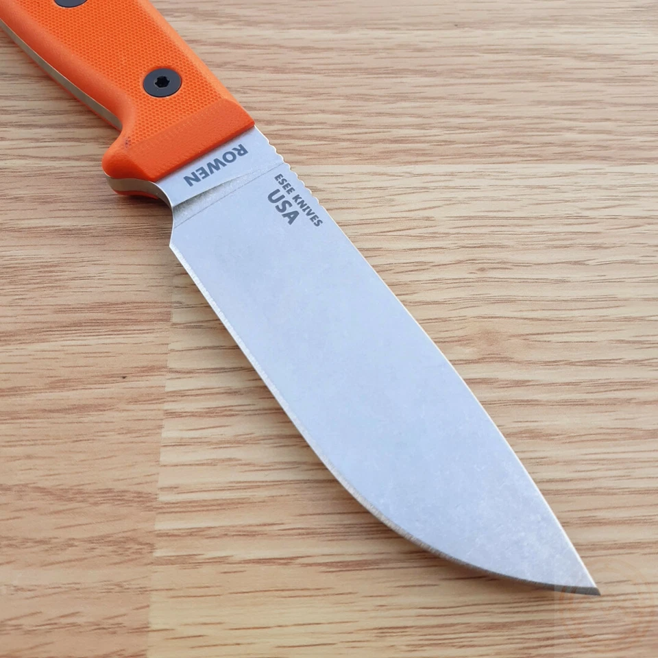 Cuchillo Fijo ESEE Modelo 4 4.5" S35VN Acero Hoja Espiga Completa Naranja Mango G10 Foto 3 de 4
