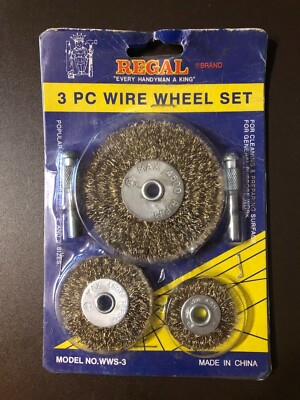 3 PC WIRE WHEEL SET REGAL BRAND MODEL NO.WWS-3 POPULAR SIZE INCLUDE 1-1/2'', 2'', 