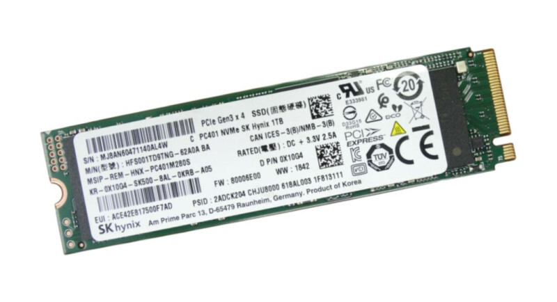 SK Hynix PCIe Gen3 X 4 SSD Internal Drive Pc401 NVMe 1 TB