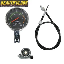 Vintage Style Bicycle Bike Speedometer Analog Mechanical Odometer With Hardware
