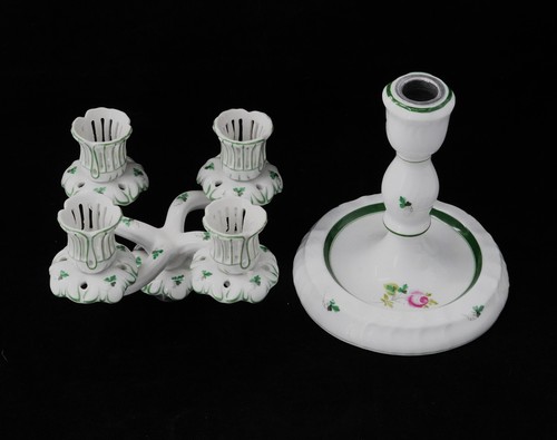 Herend Vienna Rose VRH Hand-painted China Four Light Candle Holder #7915 - Picture 7 of 10