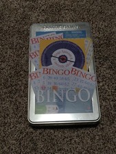 Bingo Classic Games Tin NEW Sealed Full Size Game With Cards Spinner  Markers