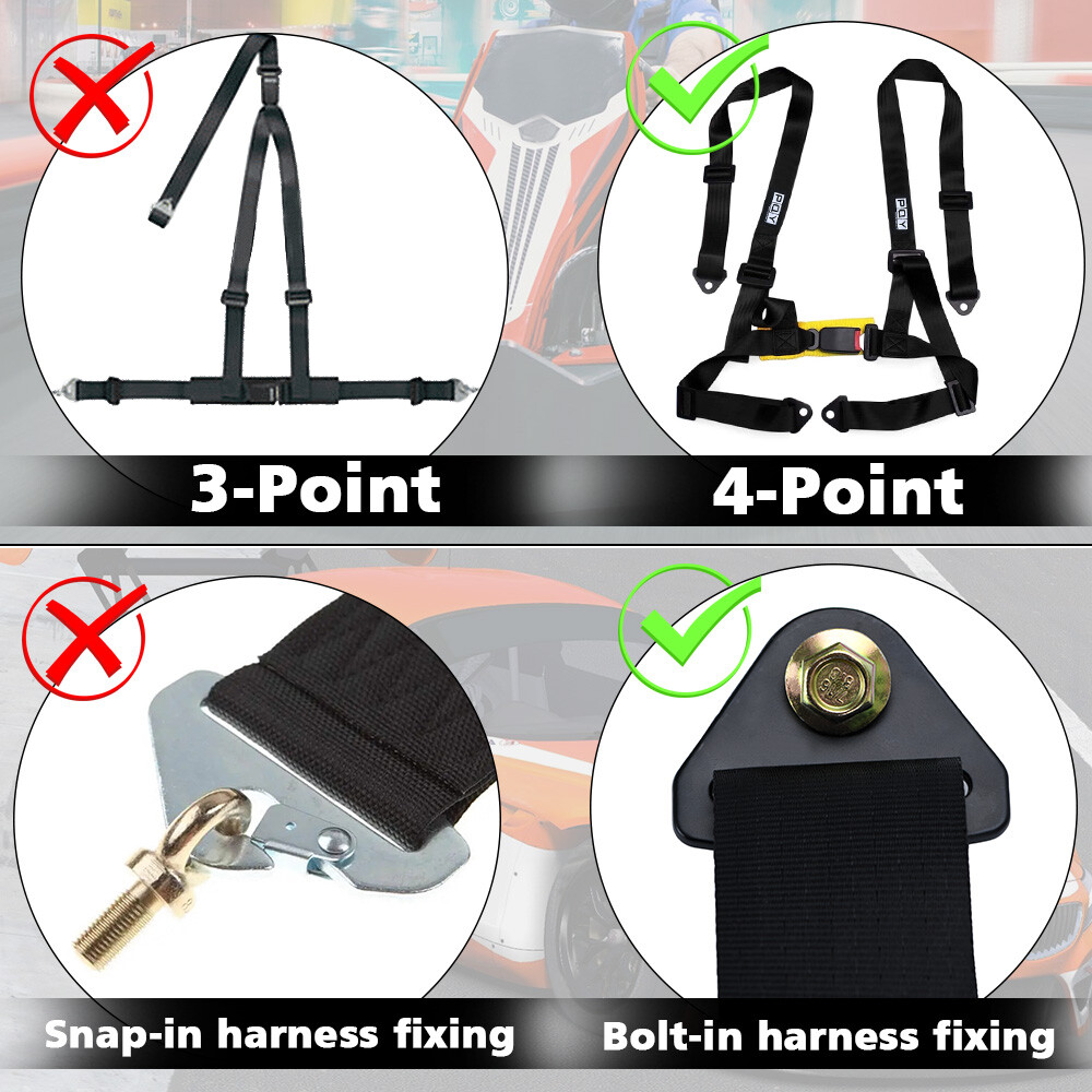 2pcs 2inch 4 Point Sport Quick Release Safety Seat Belt Harness For Racing UTV eBay