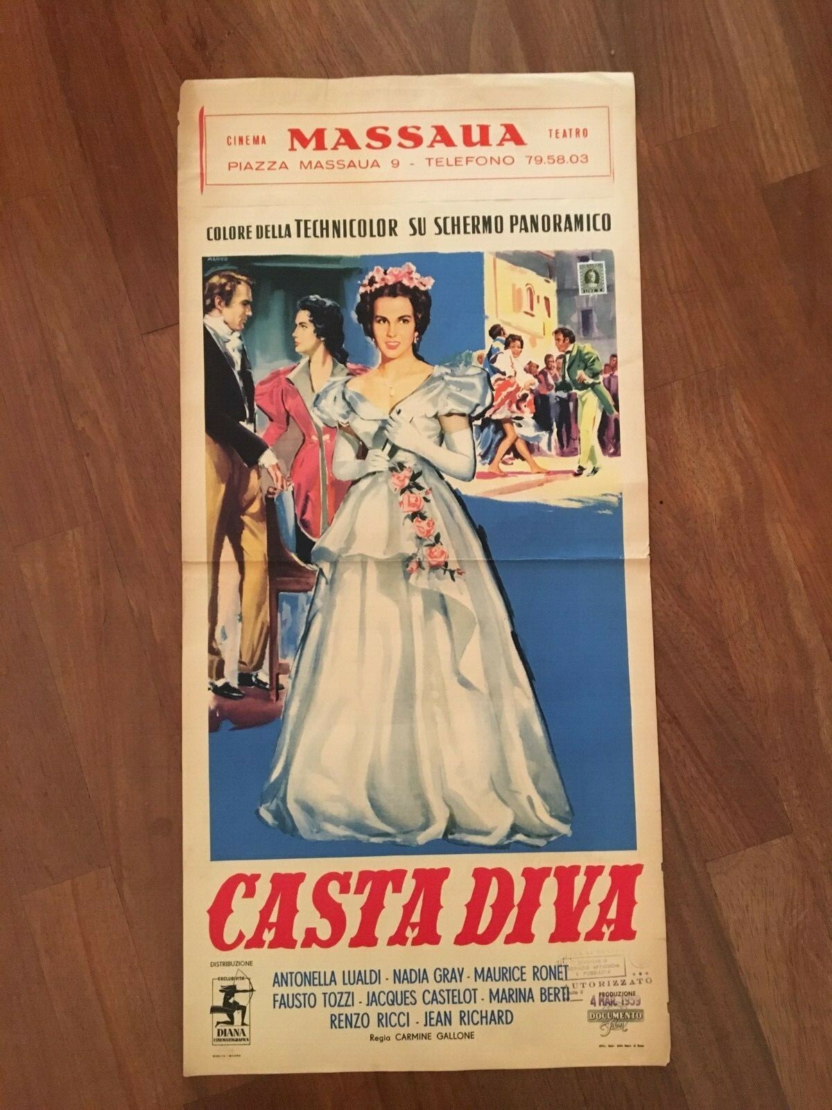 Locandina originale film Casta Diva (1954) - Regia di Carmine Gallone
