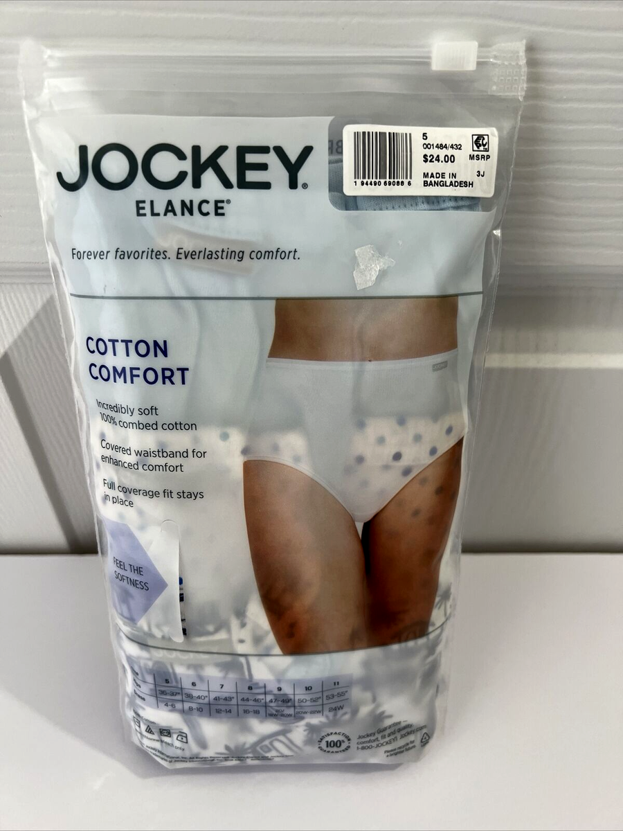 NEW Jockey Elance Womens 3 Pairs Briefs Panties Sz 5/S Multicolor