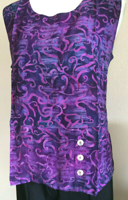 AW 201 Top LILA m. BLAU GEMUSTERT *Neu*LP ab 60   ART WEAR Kombi Pullunder WEBW
