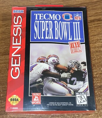 SEGA GENESIS - TECMO SUPER BOWL III 3 Game COMPLETE New SEALED Warped Box