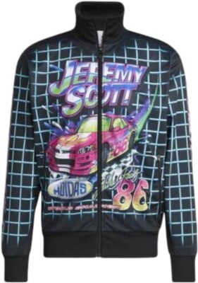 adidas Originals × Jeremy Scott パーカー レース Adidas x Jeremy Scott Rally Track Jacket Rally Racing Car Men Sz