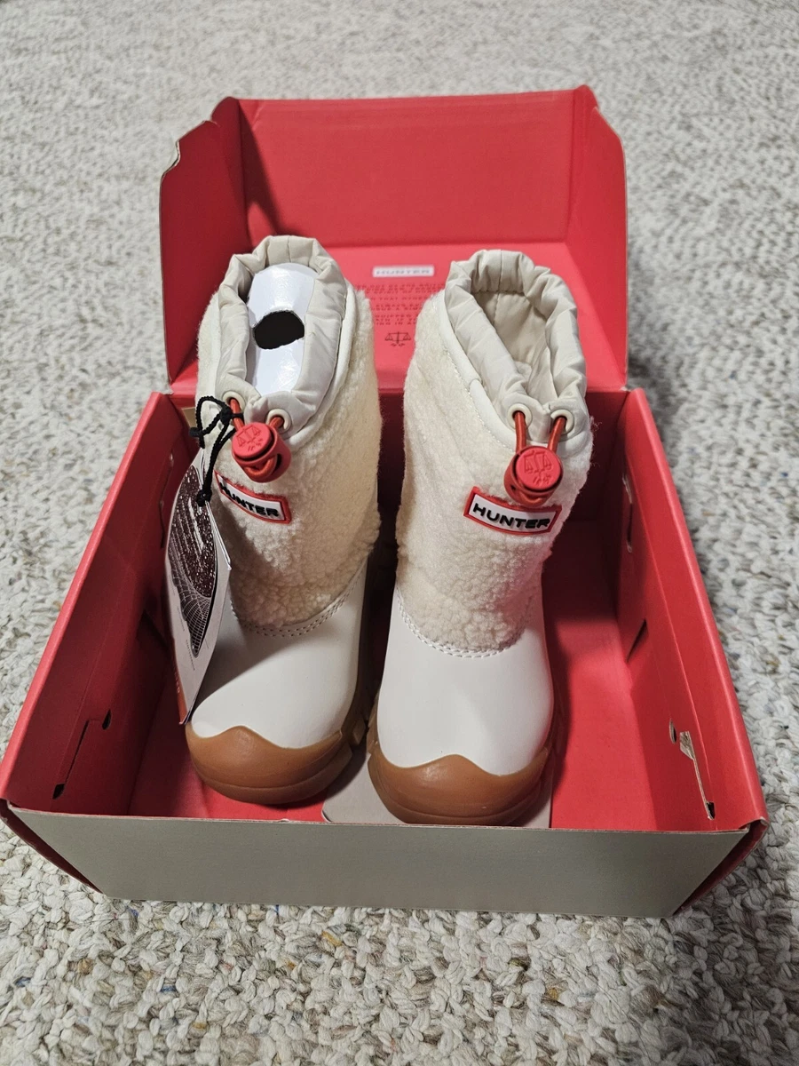 Hunter Toddler Wanderer Sherpa Snow Boots B2 G3 White Willow / Roe