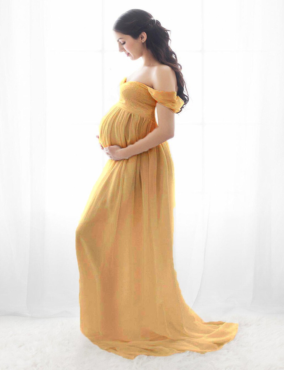 Maternity Photoshoot Dress Yellow Maternity Dress Canada