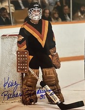 KING RICHARD BRODEUR Signed 8x10 Photo! VANCOUVER CANUCKS GOALIE! W/COA