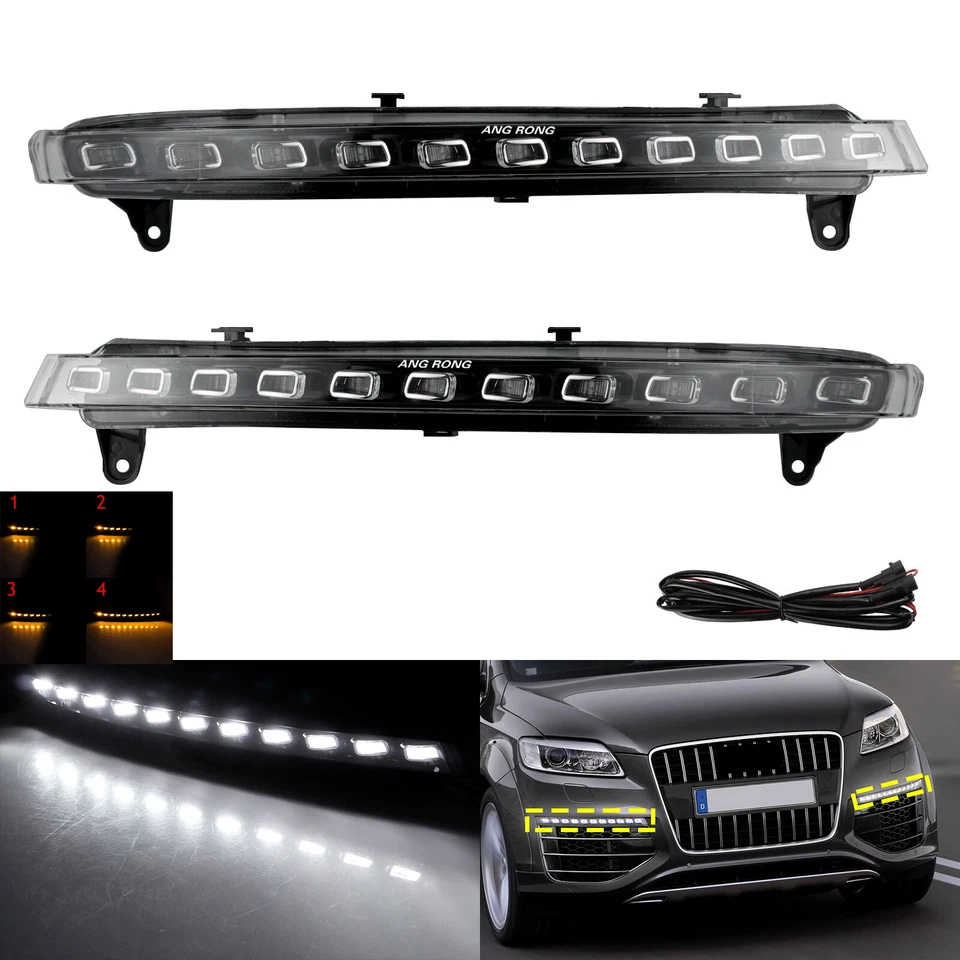 2x DRL Auto LED Tagfahrlicht Tagfahrleuchten Blinklicht L+R für 07-09 Audi Q7 4L