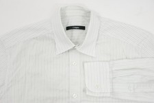 Ermenegildo Z Zegna Men s Dress Shirt Green White Stripes 15 1/2 - 39cm