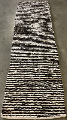 BLAK / IVORY 2'-3'' x 8'-0'' Broken Thread Rug Reduced Price 1172676216 NAT350Z-28