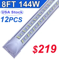 8FT Fixture LED Shop Utility Ceiling Light Linkable Super Bright 18000LM Garage