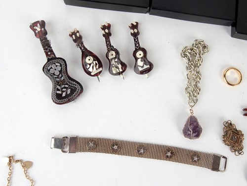 Vintage Lot of 29 Womens Jewelry Pins Necklaces Bracelets Ring Hair, Erwin Pearl - Picture 2 of 12