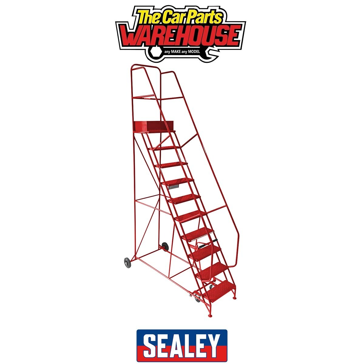 Sealey MSS10 Mobile Safety Steps 10-Tread / Ladder / Platform