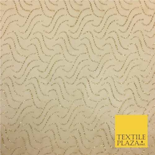 GOLD 4WAY Soft Stretch Power Mesh Net Glitter Dance Dress Fabric