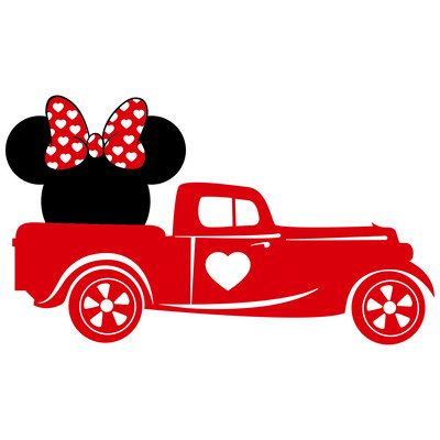 SVG_Valentine_Truck_Minnie Poster Leinwand Film Film Druck A0 A1 A2 A3 A4 A5 A6 A