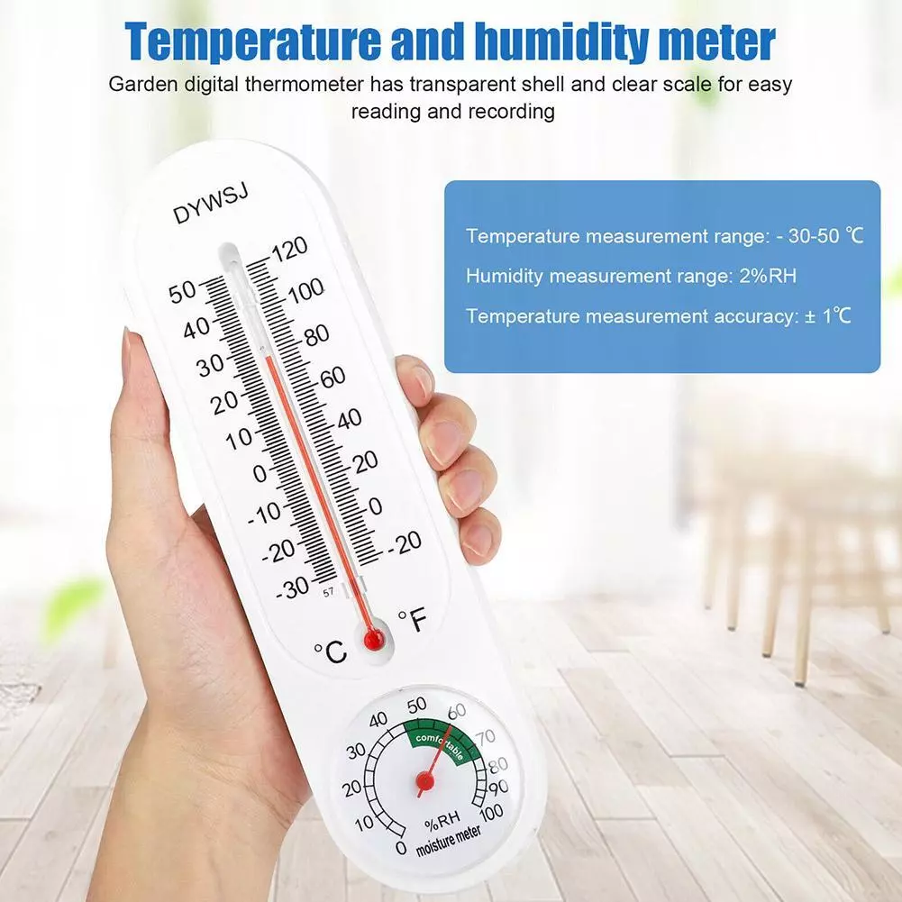 Wall Thermometer Indoor Outdoor Mount Garden Greenhouse Home Humidity  Meter2023