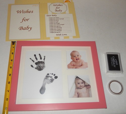 Anes BABY HANDPRINT KIT, FOOTPRINT KIT Unisex Keepsake Frame Baby Shower Wishes - Picture 4 of 5