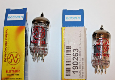 ECC803S  +  ECC83S  - JJ ELECTRONIC - NOS - OVP - 12AX7 - 2 RÖHREN