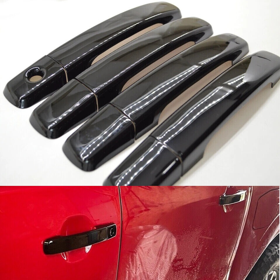Glossy Black Door Handle Covers For Nissan Titan 2004-2015 | 4-Piece Overlay Set | Easy Upgrade