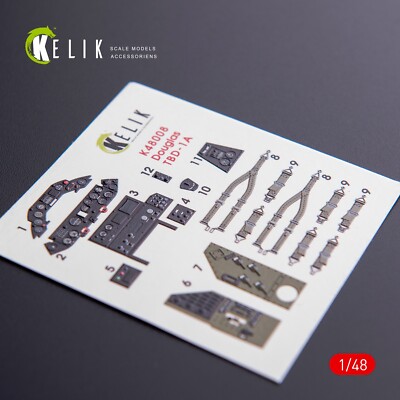 KeliK K48008 TBD-1A Devastator interior 3D decals for GWH 1:48 kit for model kit