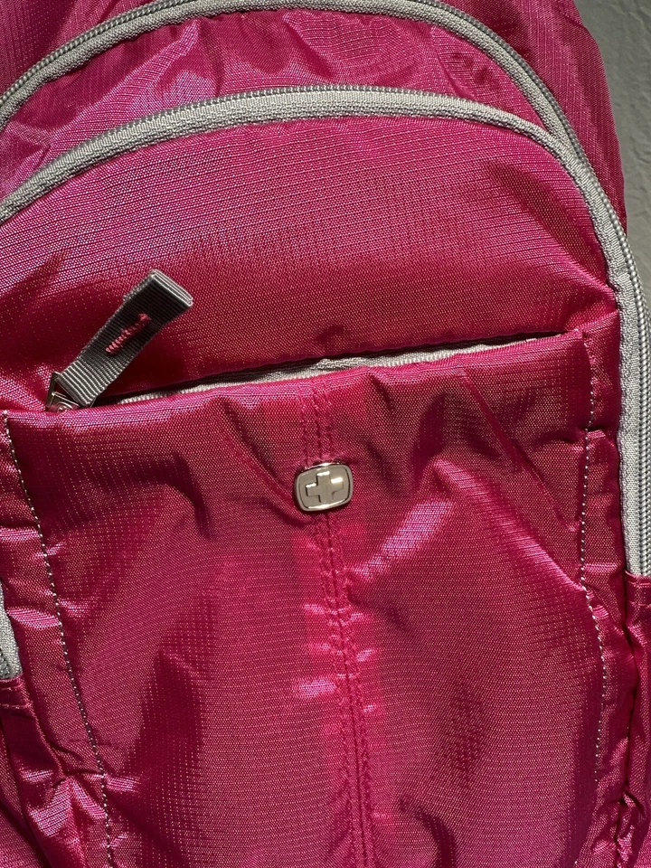 Mochila de ombro Swiss Gear Wenger rosa viagem bolsa tiracolo bagagem de mão - Imagem 2 de 4