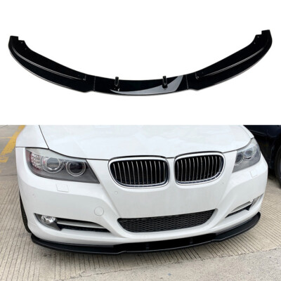Front Spoiler Lippe Schwarz Glanz für BMW 3er E90 E91 LCI 320i 330i 2009-2012