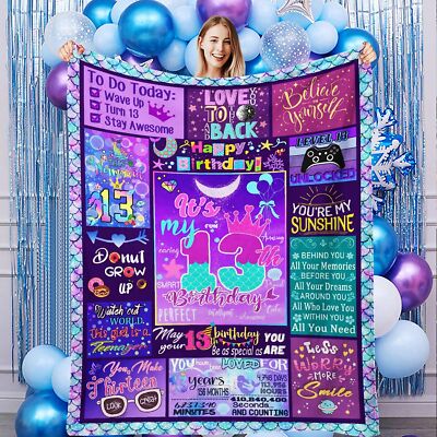 13 Year Old Girl Birthday Gift Ideas Throw Blanket 13th Birthday