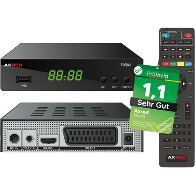 Test SEHR GUT, Note 1.1 * AXRED T90 HD DVBT2 Receiver mit PVR Aufnahmefunkti...