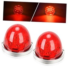 2PCS 17 LED Dual Function Watermelon Lights, Red Lens with Stainless Steel