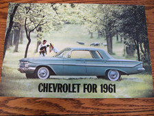 1961 Chevrolet Brochure Impala Bel Air Biscayne Corvette Wagons 12 Pg Chevy Gm