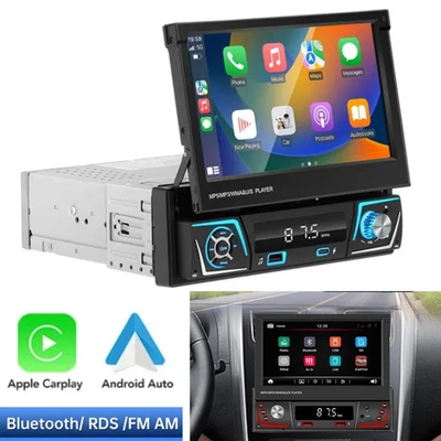 GEARELEC Autoradio Android 7" CarPlay Android Auto BT RDS FM/AM Mirror Link 1DIN - Photo 1/4