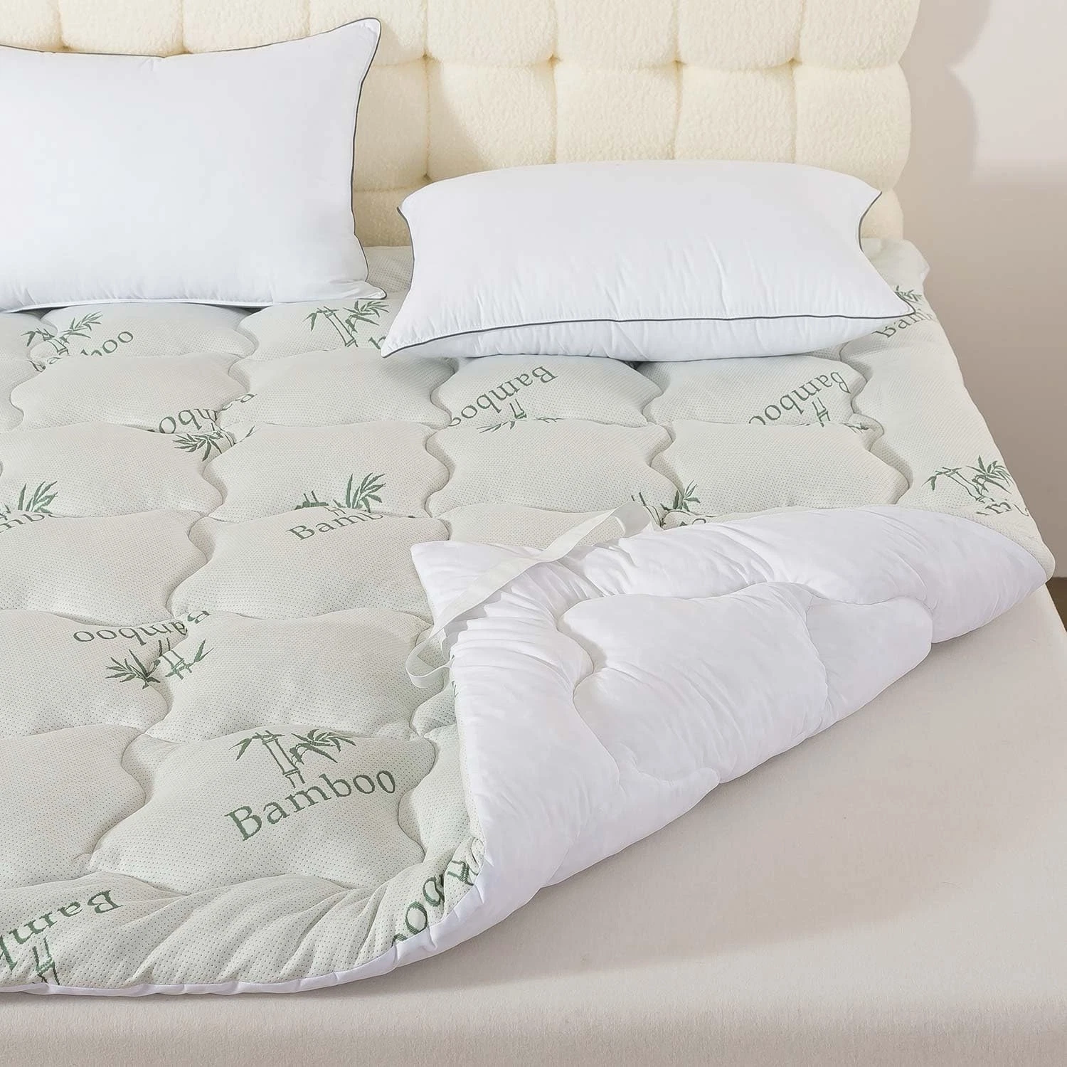 Whatsbedding Memory Foam Mattress Topper, 1200 GSM Thicker Slow Rebound Memory F