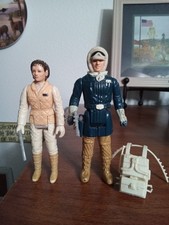 Vintage Star Wars 1980 Hoth Princess Leia & Han Solo Complete Figures Lot READ