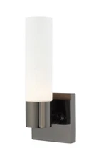 Livex Lighting 10101 Chrome/Black Aero Single Light 11"H Bathroom Sconce