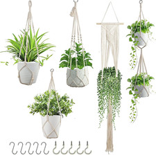 5 Pack Macrame Plant Hanger Holder Rope Braided Hanging Basket Boho Home Decor