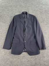 Polo Ralph Lauren Suit Jacket 42 L Blue Wool Solide Luxury Italy Blue Label