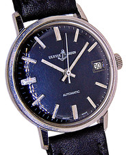 VTG Ulysse Nardin date automatic black dial stainless steel watch just serviced