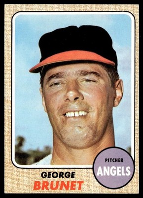 1968 Topps Baseball Card George Brunet California Angels #347 EX+