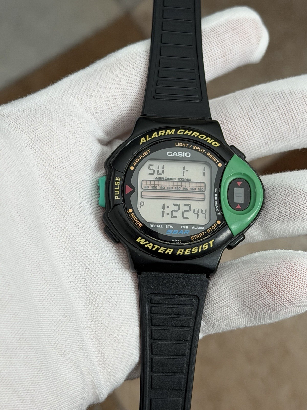 Rare Vintage Casio JP-200W Aerobic Pulse Monitor Men’s Digital Sports Watch JDM