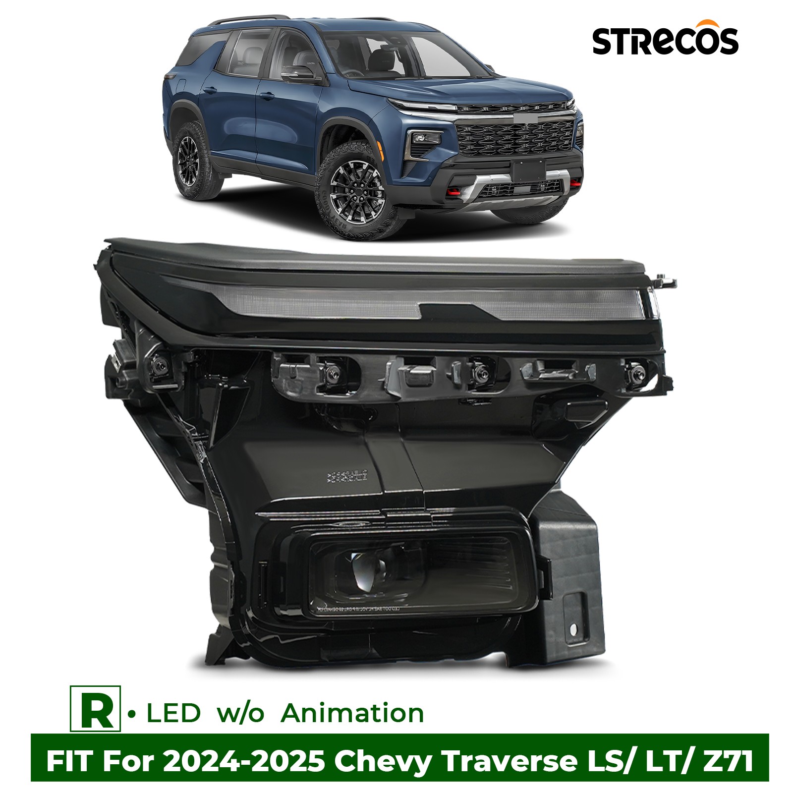 For 2024-2025 Chevy Traverse LS / LT / Z71 w/o Animation LED Headlight ...