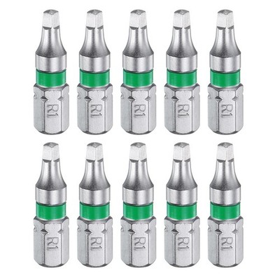 10x SQ1 Magnetbits für 1/4'' Sechskant 1'' S2 Stahl